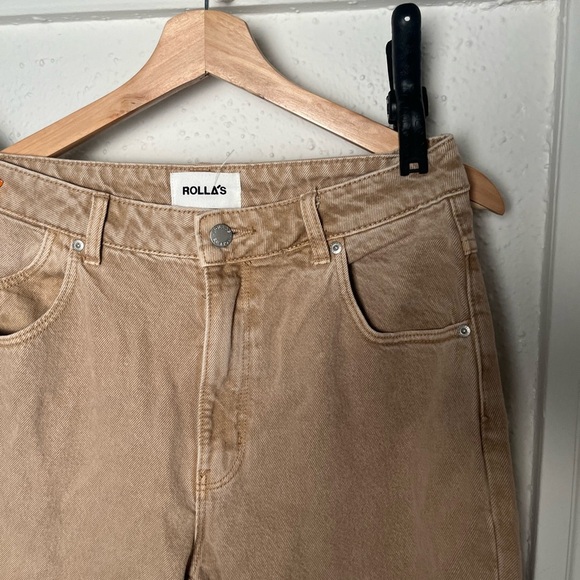 NWT ROLLA'S Tan Original High Rise Straight leg jeans - Picture 3 of 6